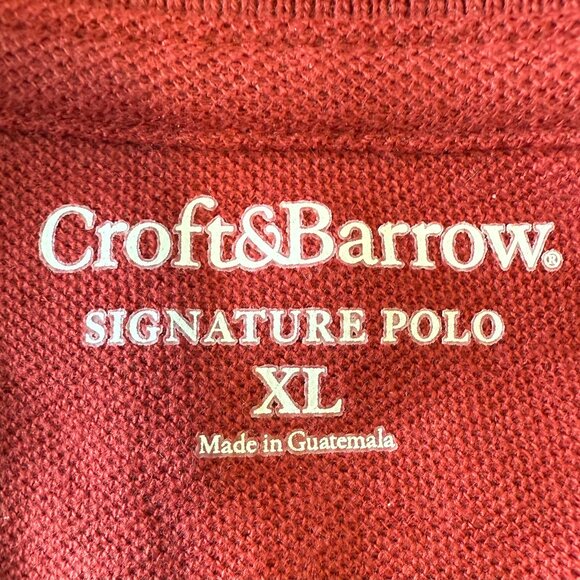 Men's XL Croft & Barrow Short Sleeve Cotton Polo Shirt NWT Red - Picture 2 of 4